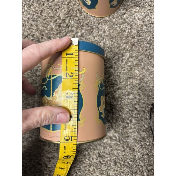 Vintage Set 3 Nesting Tin Canisters Horses Carousel 1990s Storage Containers - Picture 10 of 13
